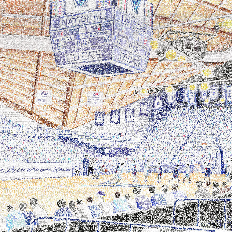 Villanova Wildcats Pavilion Word Art by Daniel Duffy 