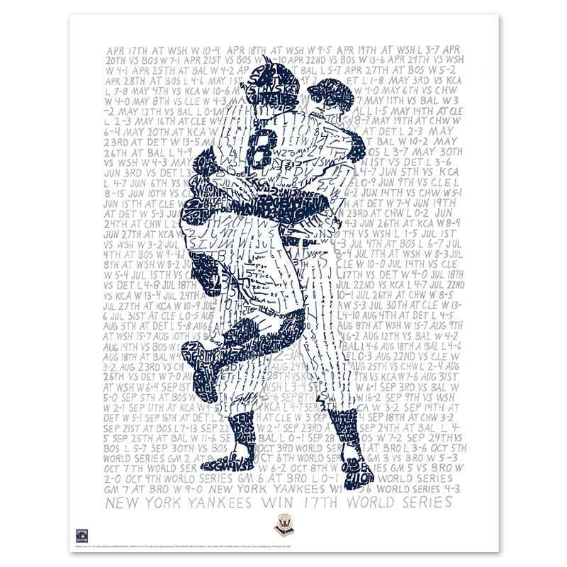 1956 NY Yankees Word Art Full Poster