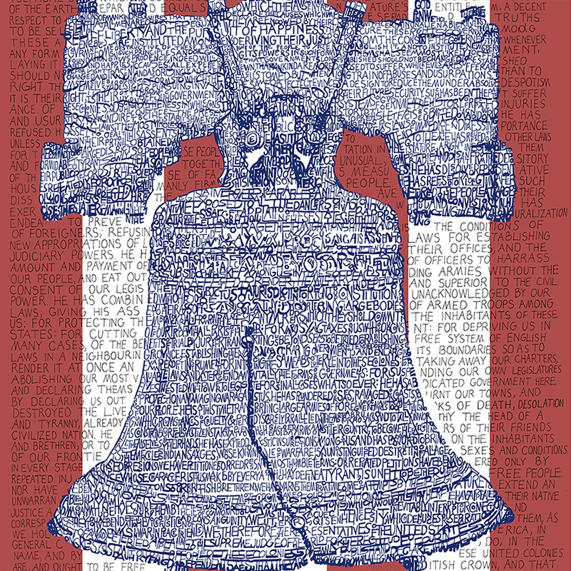 Liberty Bell Declaration of Independence Word Art