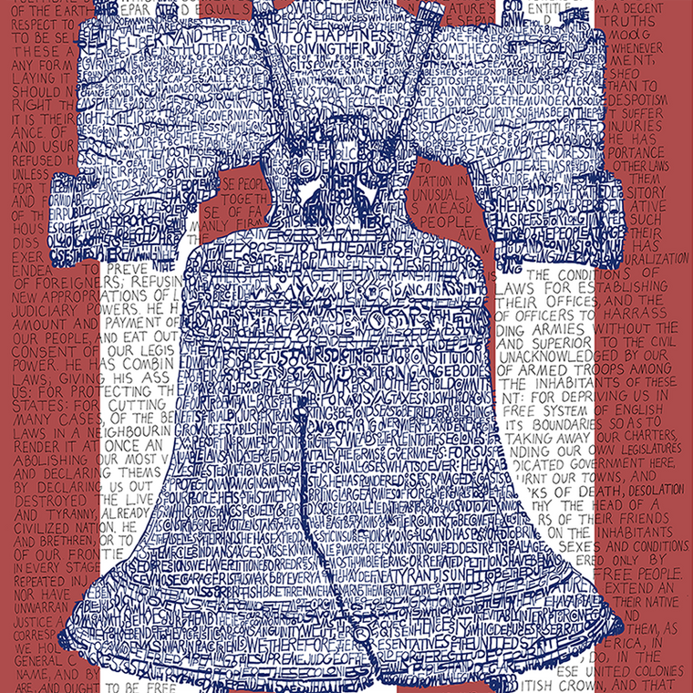 Liberty Bell Declaration of Independence Word Art