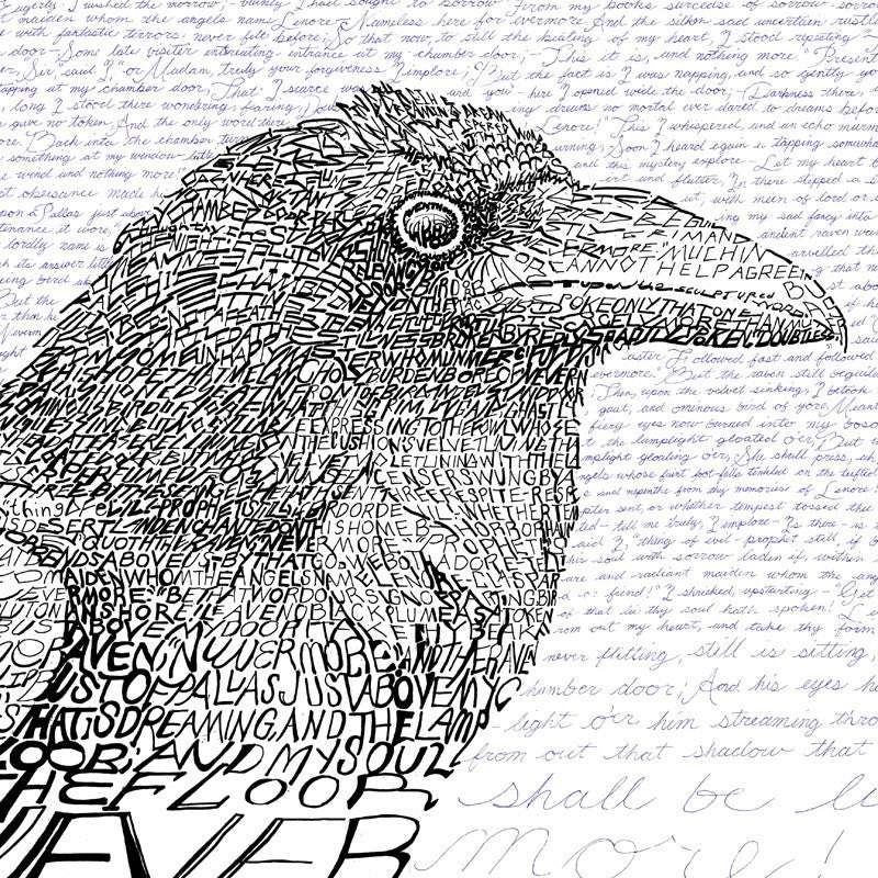 Edgar Allen Poe Raven Word Art Print