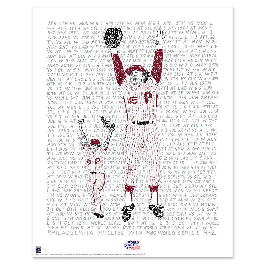 1980 Philadelphia Phillies World Series Word Art