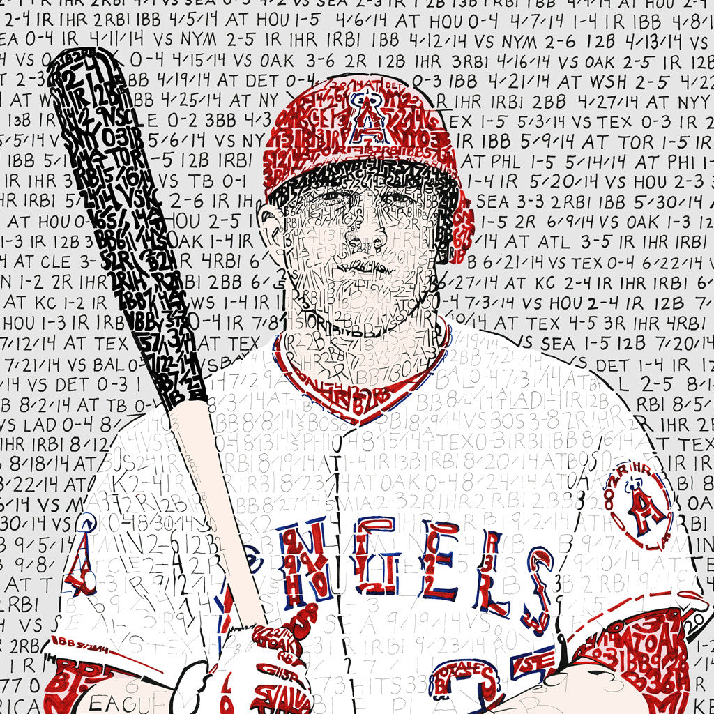 Los Angeles Angels Mike Trout Word Art