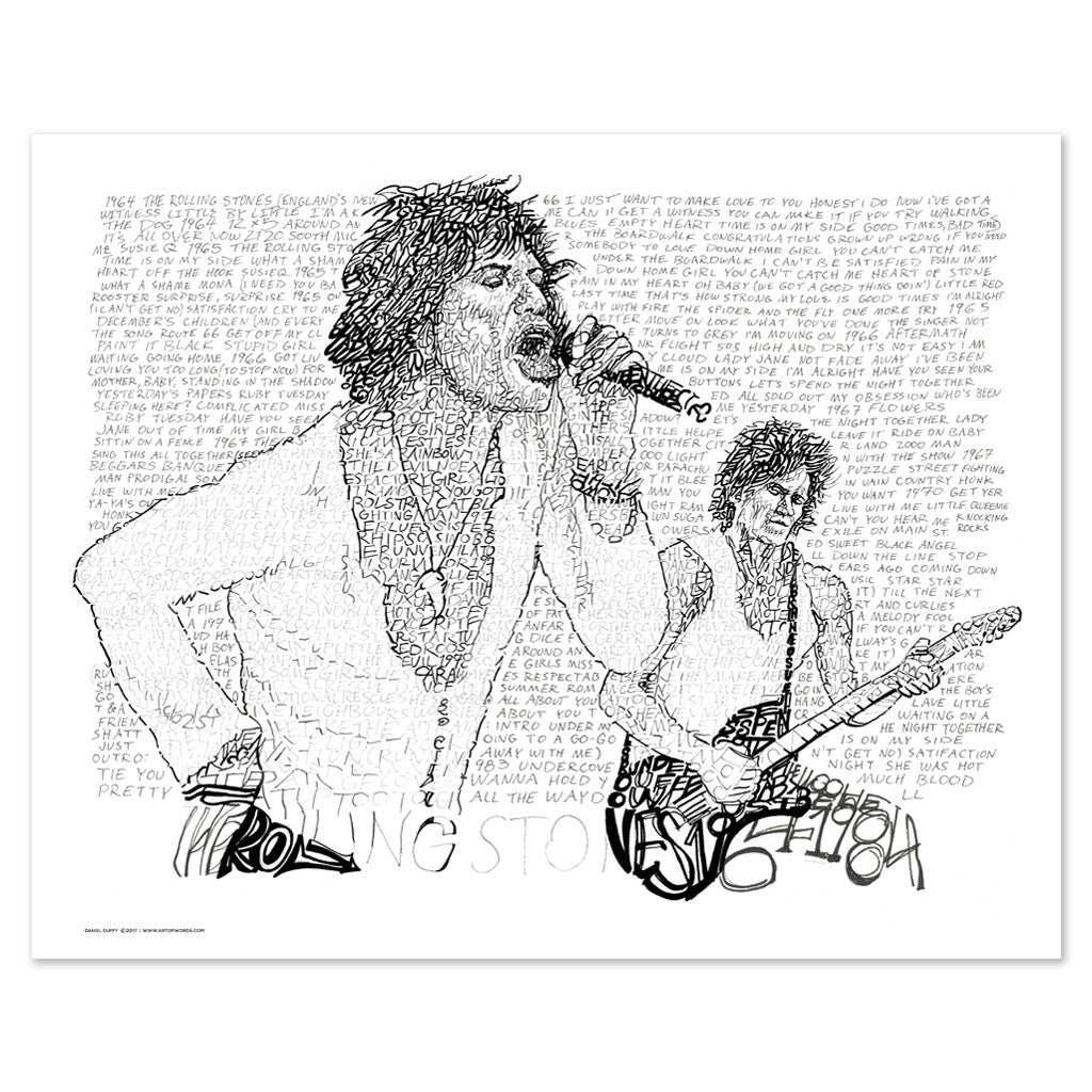 Rolling Stones Word Art Poster