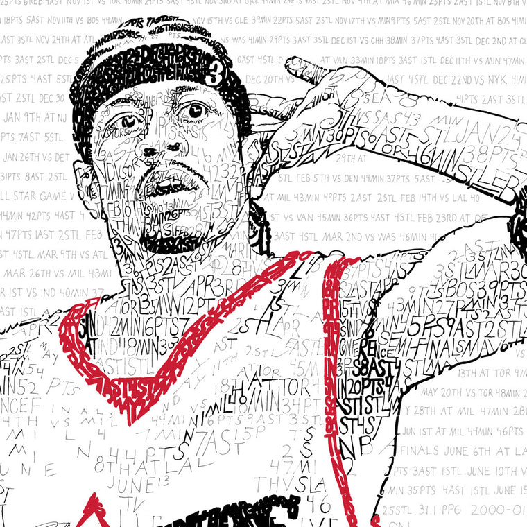 Allen Iverson MVP Word Art Print
