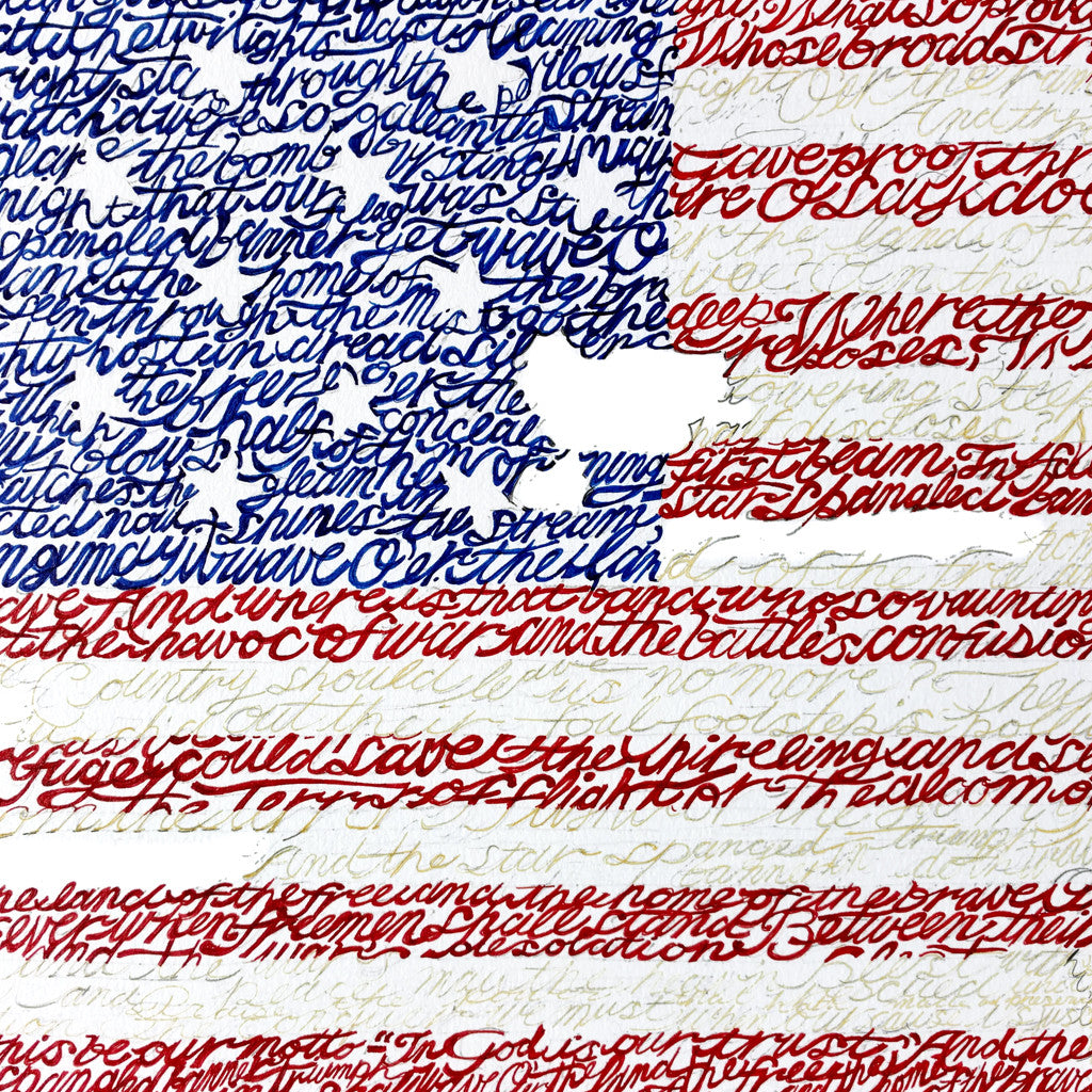 American Flag National Anthem Wall Art Poster