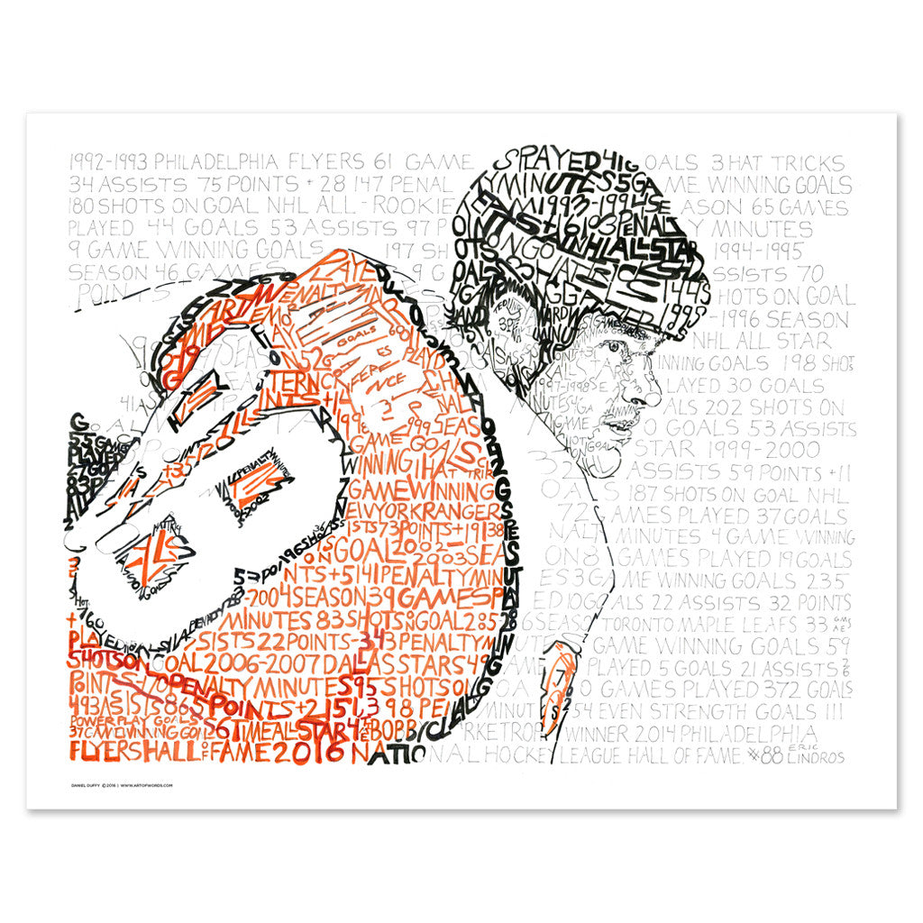 Philadelphia Flyers Eric Lindros Word Art  Poster