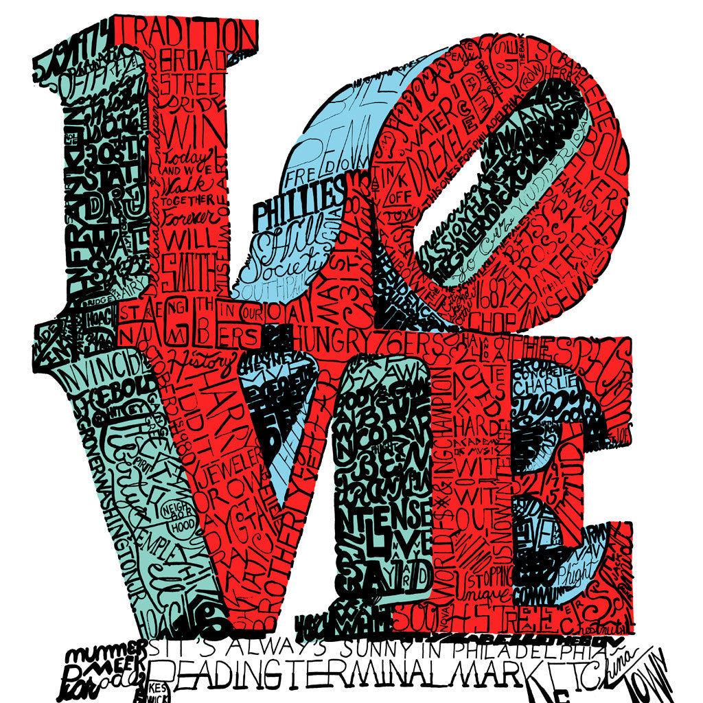 Philadelphia Love Statue Word Art Poster