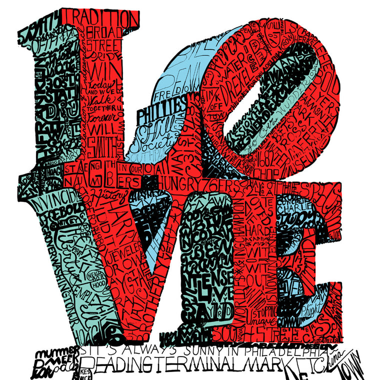 Philadelphia Love Statue Word Art Poster